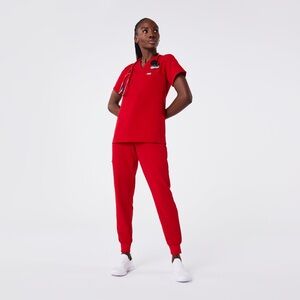 XXS Winning Red FIGS Scrub Set - Worn once!